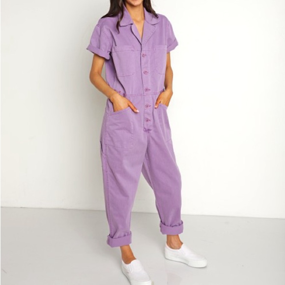 pistola Lavender Short-Sleeve Utility Jumpsuit